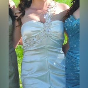 White Silk Formal Dress